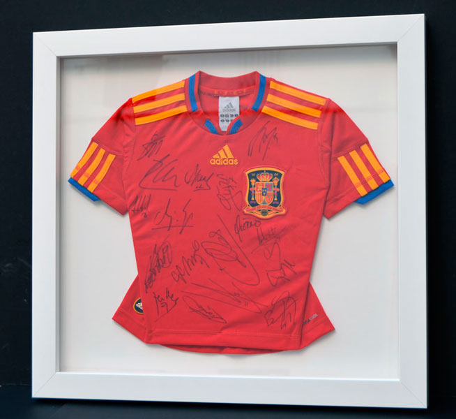 Enmarcación camiseta de Selección Española. Entrearte