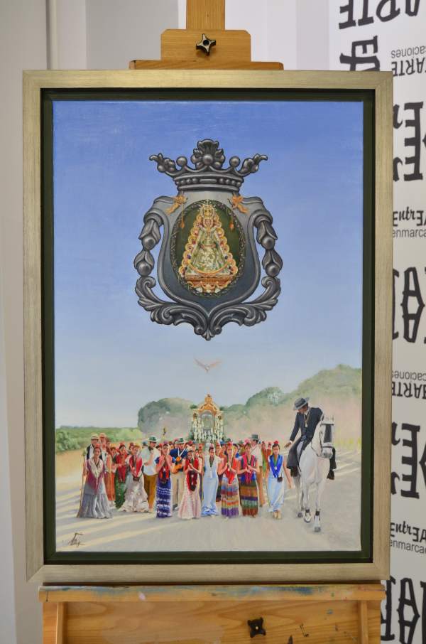 Enmarcación de cartel de la Hermandad del Rocío de Triana