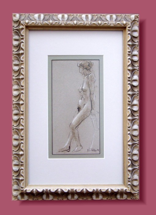 Desnudo femenino del natural, medidas del cuadro 56x39, 250€